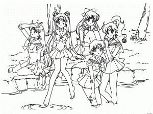 Manga girls coloring pages sheets online