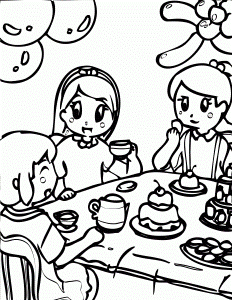 Tea party coloring pages to download and print for free