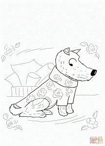 harry the dirty dog roses shirt coloring page