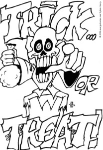 TRICK or TREATING coloring pages - Trick or Treat