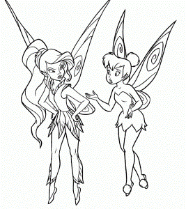 Tinker Bell And Vidia Coloring Page - Kids Colouring Pages