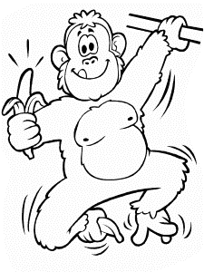 Coloring Book Pages Animals monkey | Hobby Shelter