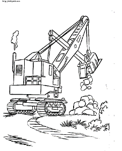 Rock Crane Construction Coloring Page Picture | coloring pages