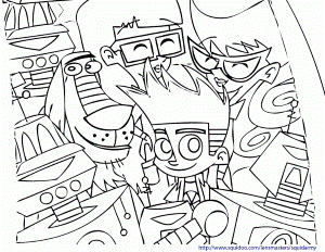 sisters of johnny test Colouring Pages