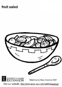 Coloring Page fruit salad - free printable coloring pages