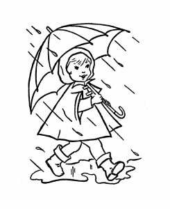 Spring Rain Coloring Pages