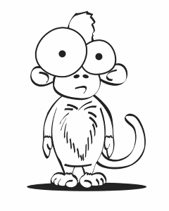 Crazy-eyed Monkey - Free Printable Coloring Pages