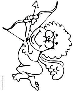 Valentine Cupid Coloring Page to Print - 009