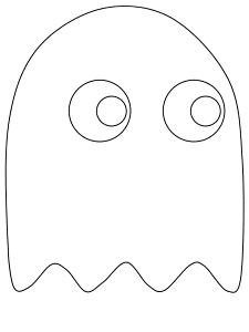 Pacman ghost coloring page