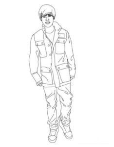 Justin Bieber Stand Up Coloring Page – Printable Justin Bieber