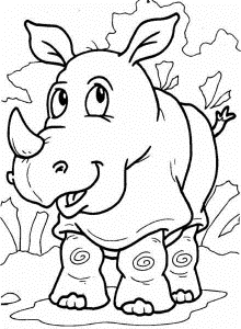 Rhinoceros coloring page - Animals Town - Animal color sheets
