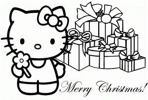 Hello Kitty Christmas Coloring Pages Hello Kitty And Santa