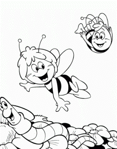 Easier Maya The Bee Was Playing With Friends Coloring Page