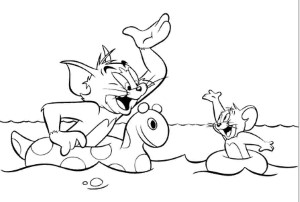 Coloring Sheets Cartoon Tom And Jerry Free For Toddler - #