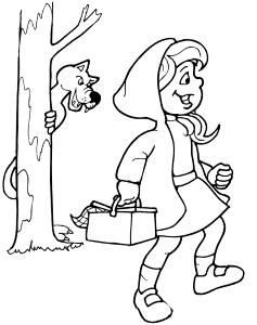 Red Riding Hood Coloring Page | On Her Way To Granny