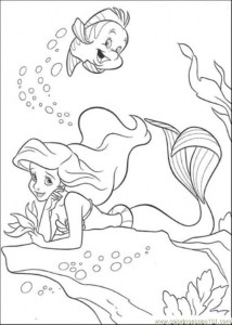 Coloring Pages Ariel Is Thinking (Cartoons > The Little Mermaid