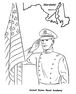Veterans Day Coloring Pages - US Naval Academy Veterans Coloring