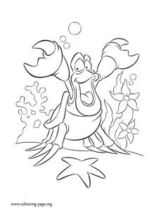 The Little Mermaid - Sebastian, the crab coloring page